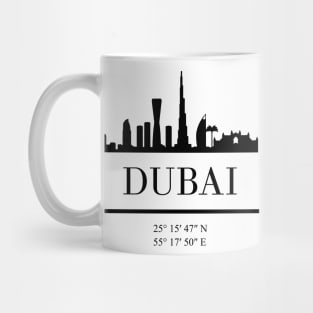 DUBAI UAE BLACK SILHOUETTE SKYLINE ART Mug